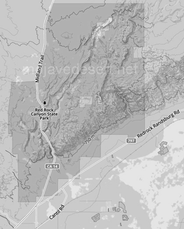 map of Red Rock Canyon State Park, Ca.