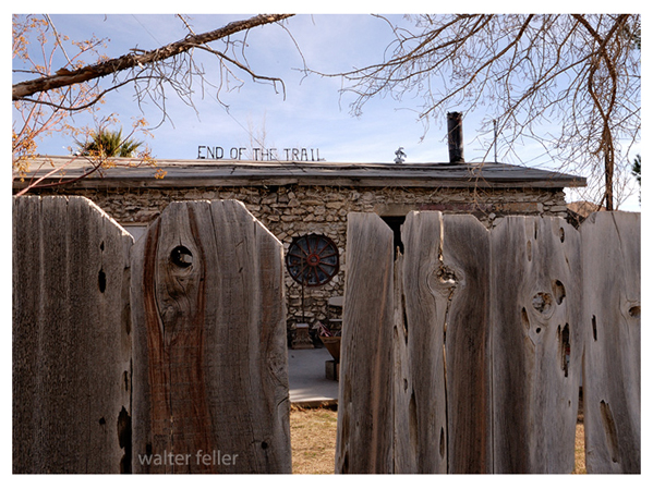 ONE OF WADSWORTH'S ROCK HOUSES, THE END OF
THE TRAIL, FEATURES A WAGON WHEEL WINDOW